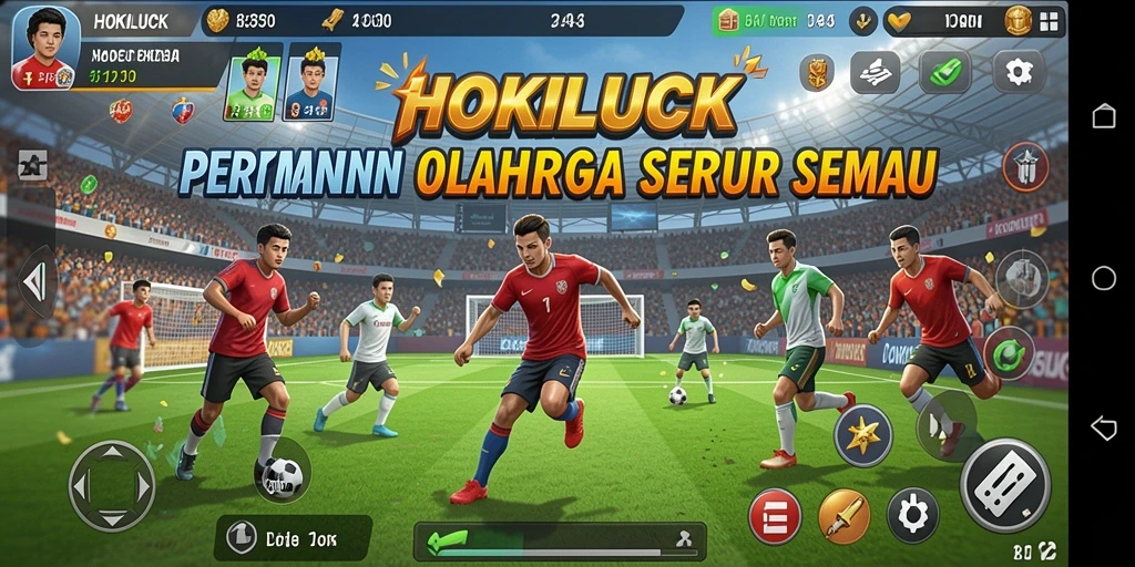 Screenshot HOKILUCK menampilkan momen intens dalam pertandingan olahraga.