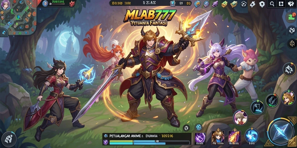 Tampilan seru gameplay MLBB777 dengan karakter anime yang menawan.