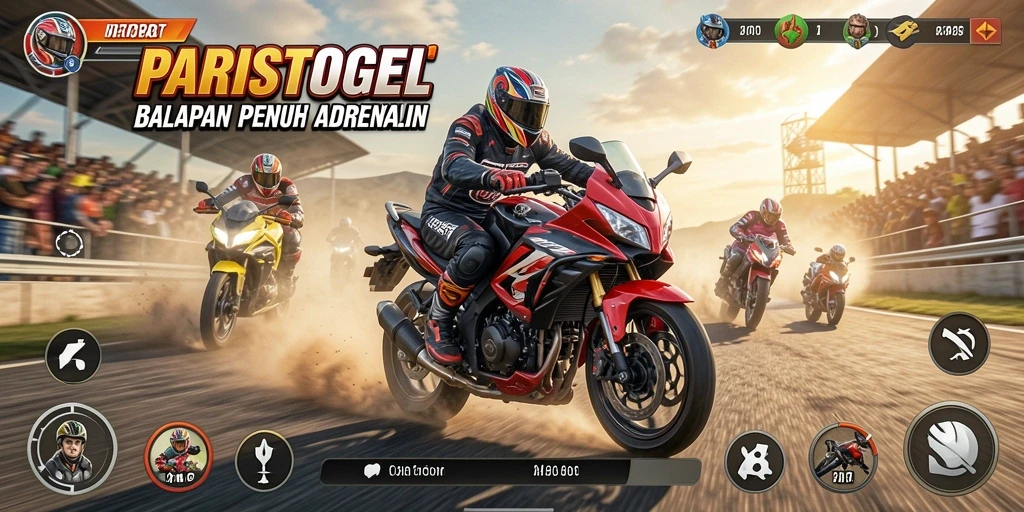 Gameplay seru dari balapan motor di PARISTOGEL.