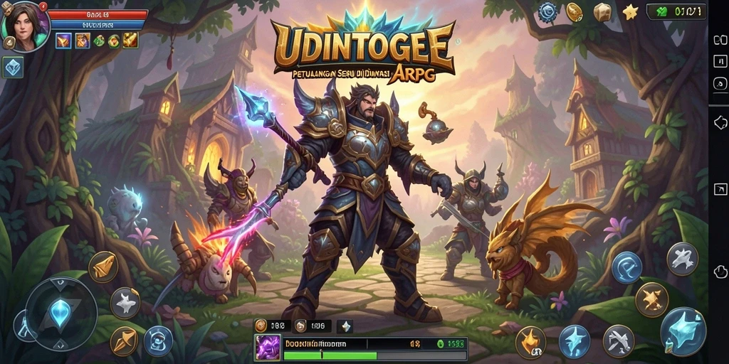 Menampilkan aksi seru dalam petualangan ARPG UDINTOGEL.