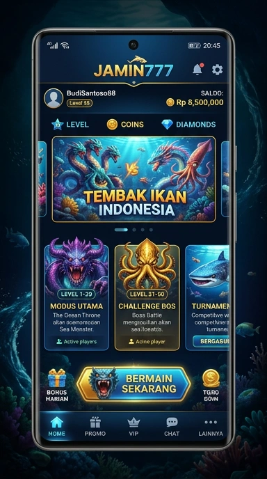 Tampilan antarmuka aplikasi jamin777 yang ramah pengguna.